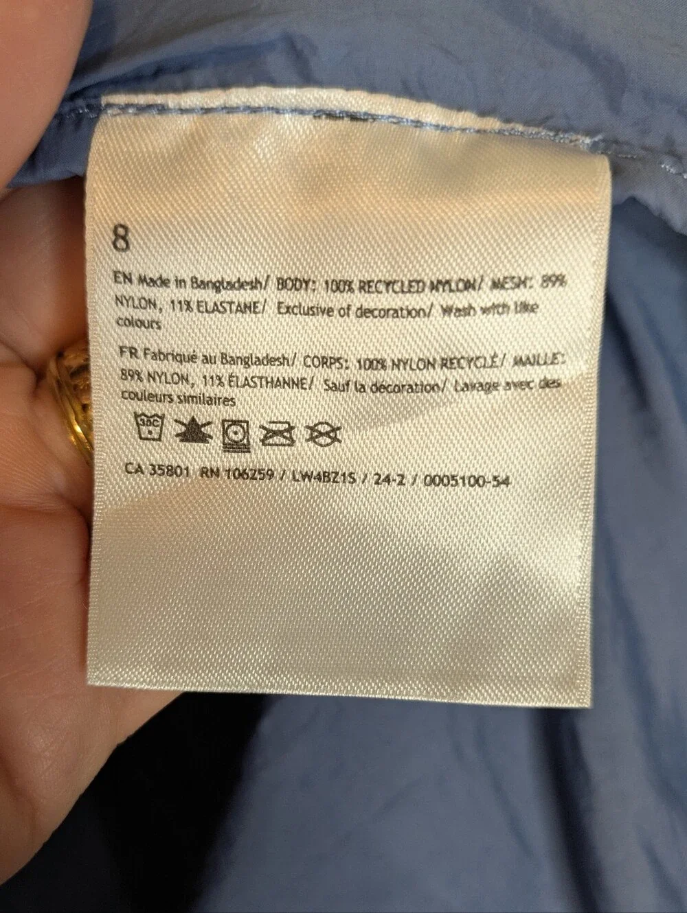 Lululemon Hood-Lite Packable Jacket Crest Blue Size 8 Square Dot